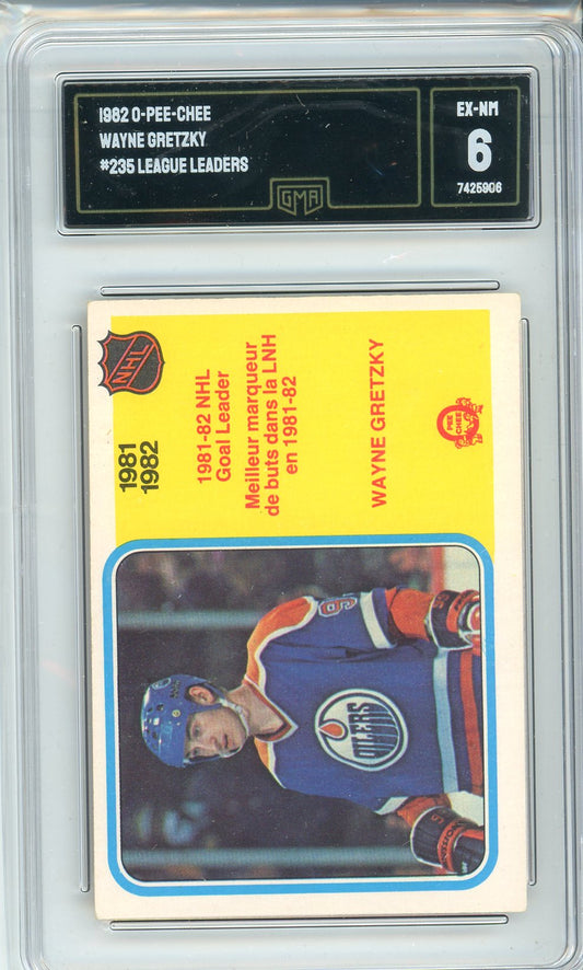 1982 OPC Wayne Gretzky #235 League Leaders Graded Card GMA 6