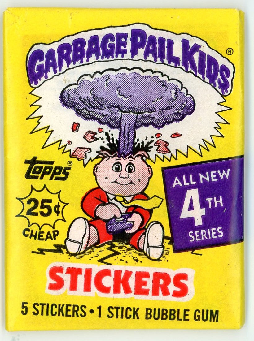 1986 Topps Garbage Pail Kids 4th Series Sticker Unopened Wax Pack (5 Stickers)