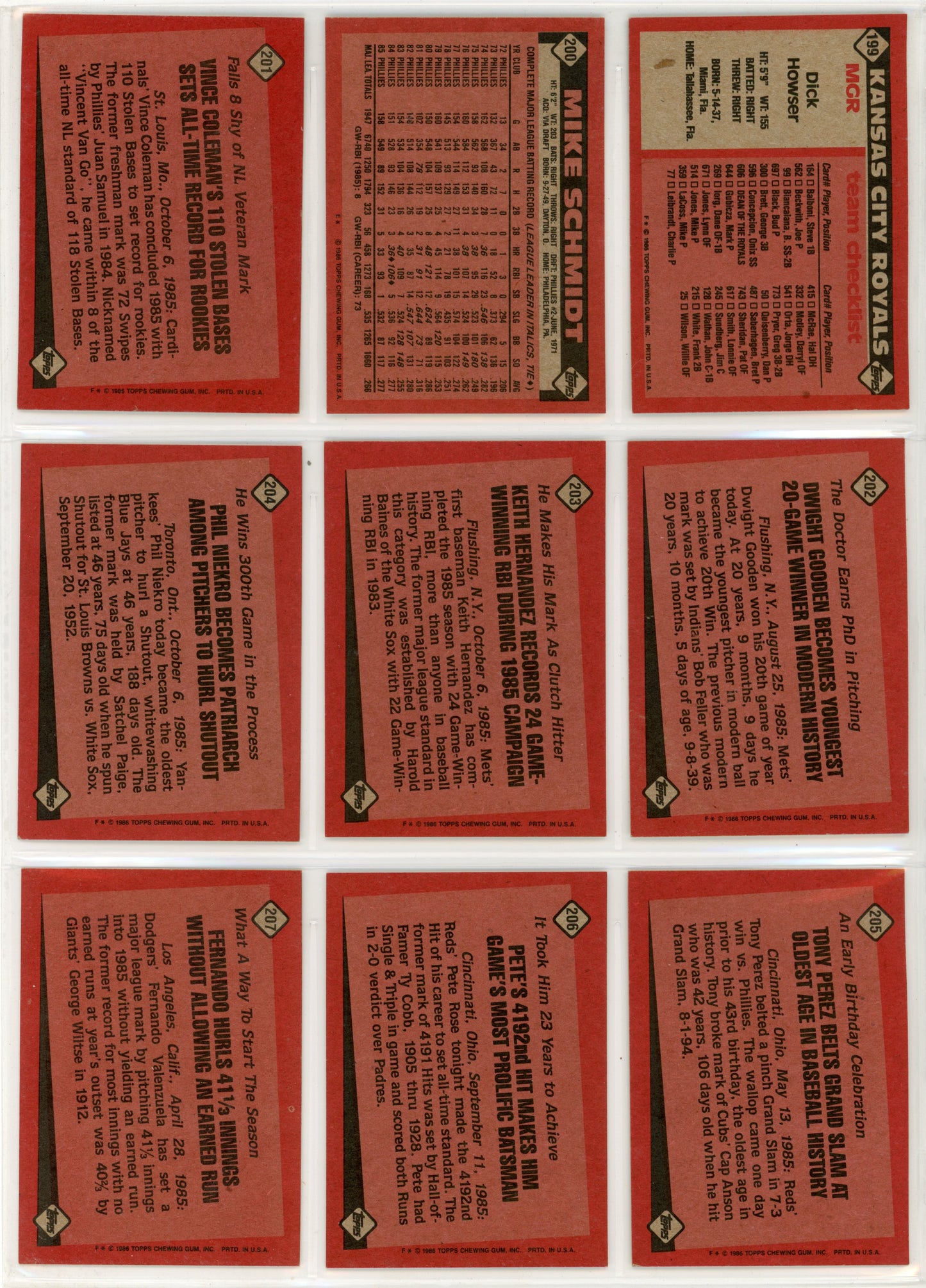 1986 Topps MLB Baseball Complete Set (792 Cards)