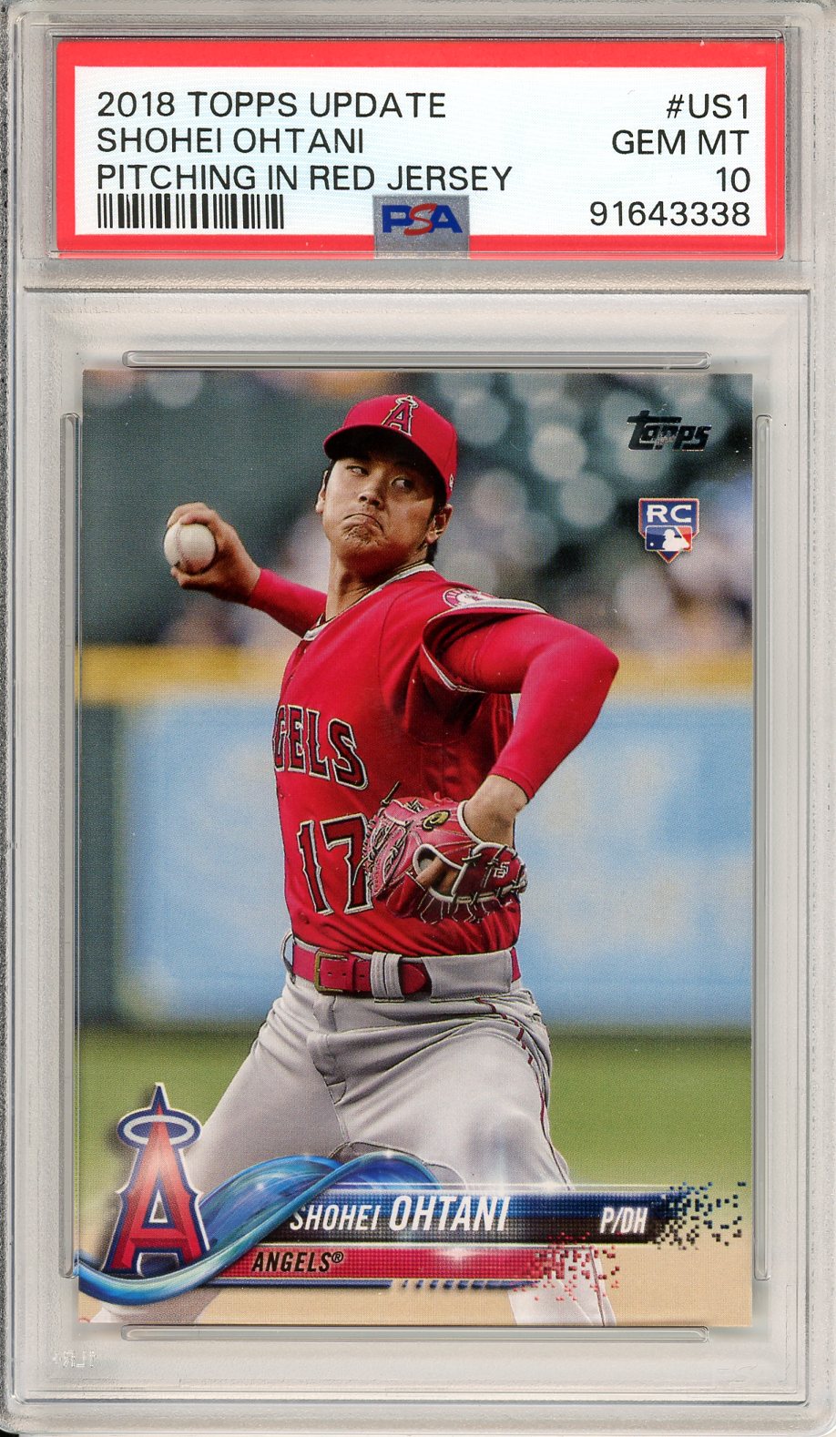 2018 Topps Update Shohei Ohtani Graded Rookie Rookie Card #US1 PSA 10