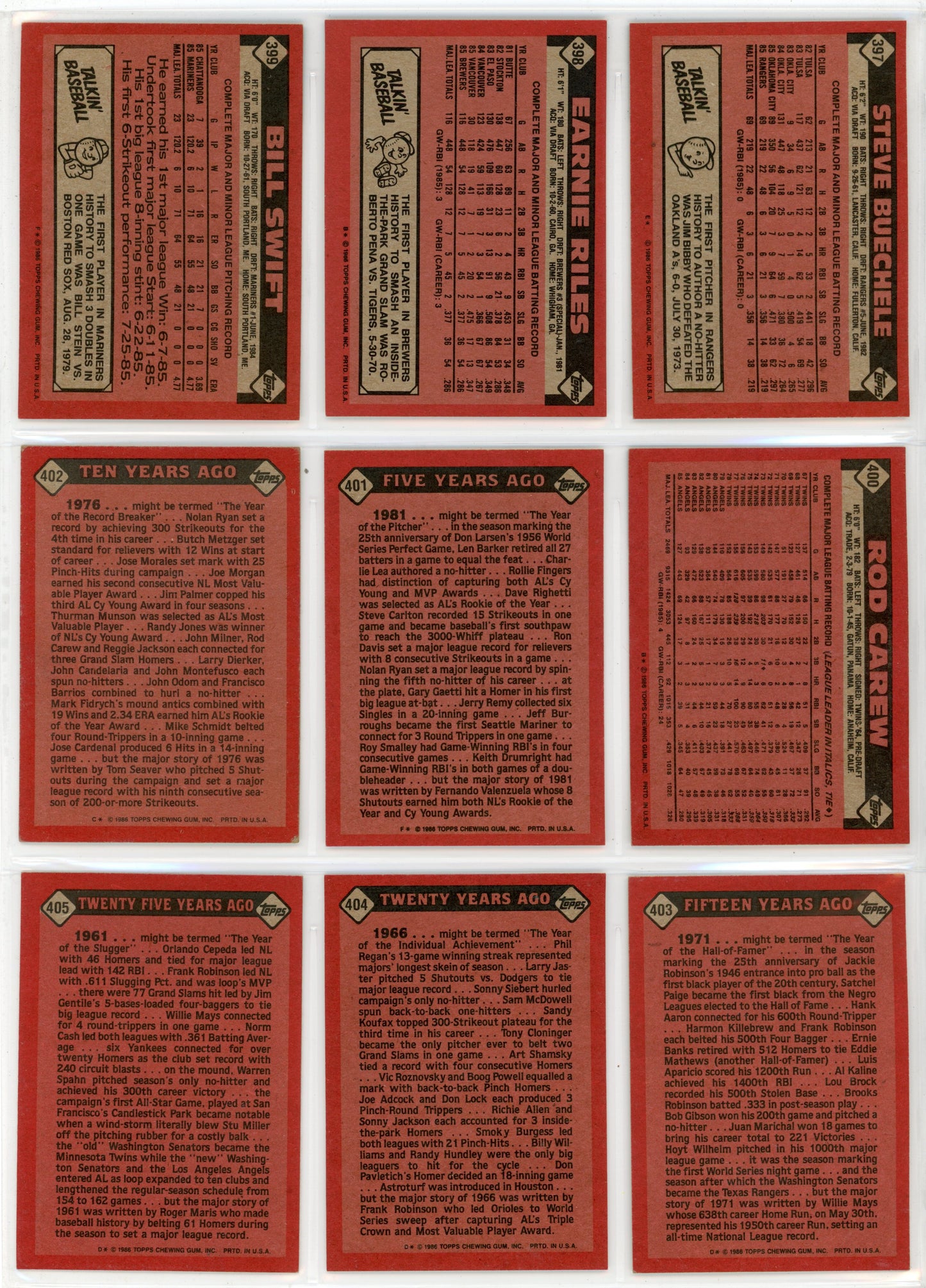 1986 Topps MLB Baseball Complete Set (792 Cards)