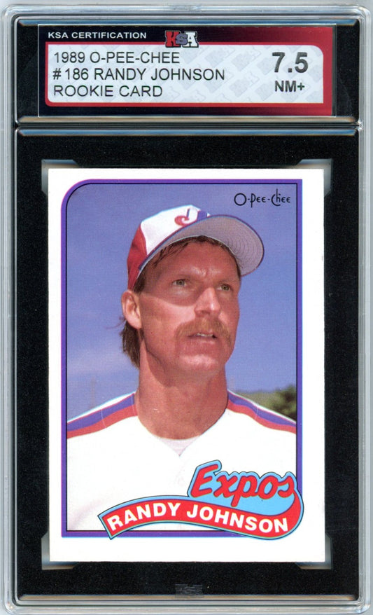 1989 OPC O-Pee-Chee Randy Johnson #186 Graded Rookie Card KSA 7.5