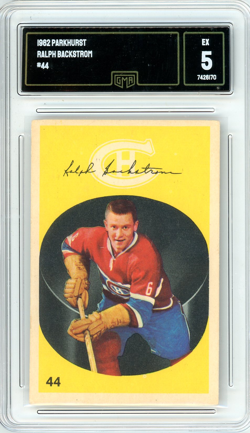 1962 Parkhurst Ralph Backstrom Graded Card #44 GMA 5