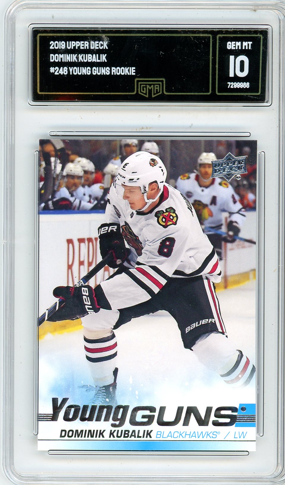 2019 Upper Deck Dominik Kubalik Graded Rookie Card #246 GMA 10