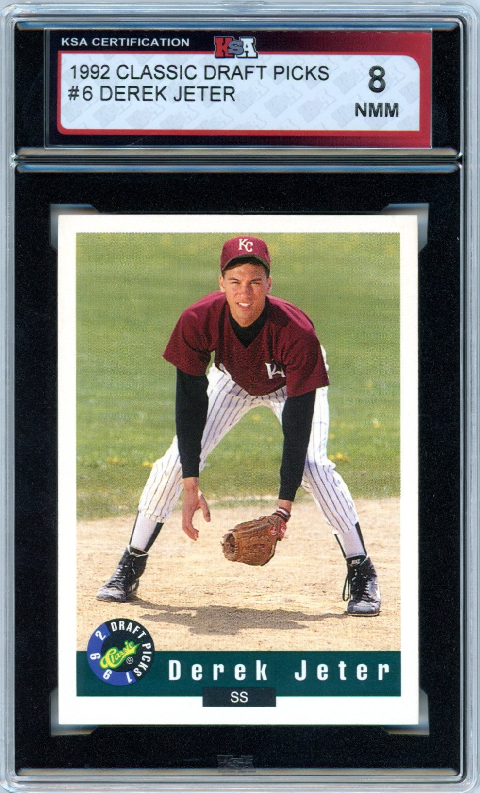 1992 Classic Draft Picks Derek Jeter #6 Graded Baseball Rookie Card KSA 8