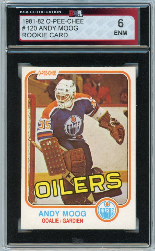 1981/82 OPC O-Pee-Chee Andy Moog Graded Rookie Card #120 KSA 6