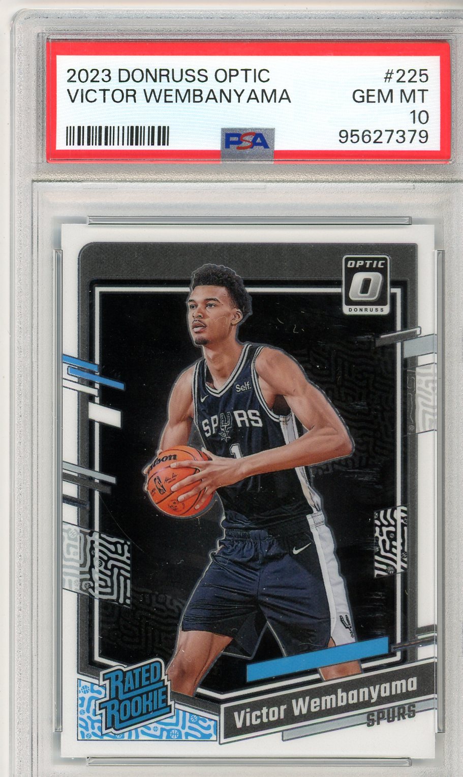 2023 Donruss Optic Victor Wembanyama Graded Rookie Card #225 PSA 10