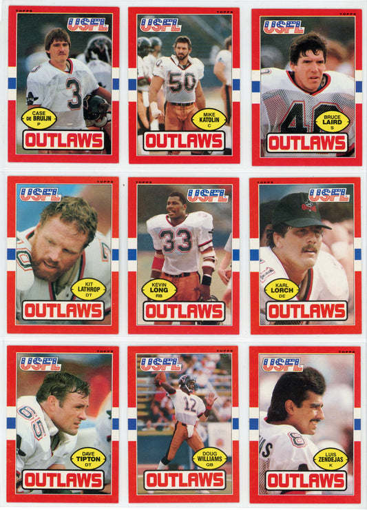 1985 Topps USFL Football Complete Set (132 Cards) Jim Kelly, Reggie White, Herschel Walker Rookie Near Mint