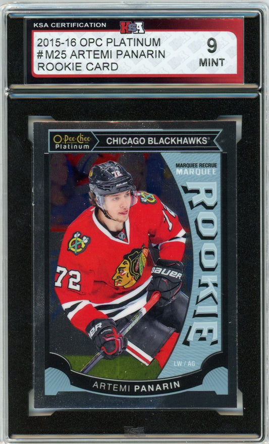 2015/16 OPC O-Pee-Chee Platinum Artemi Panarin Graded Rookie Card #M25 KSA 9