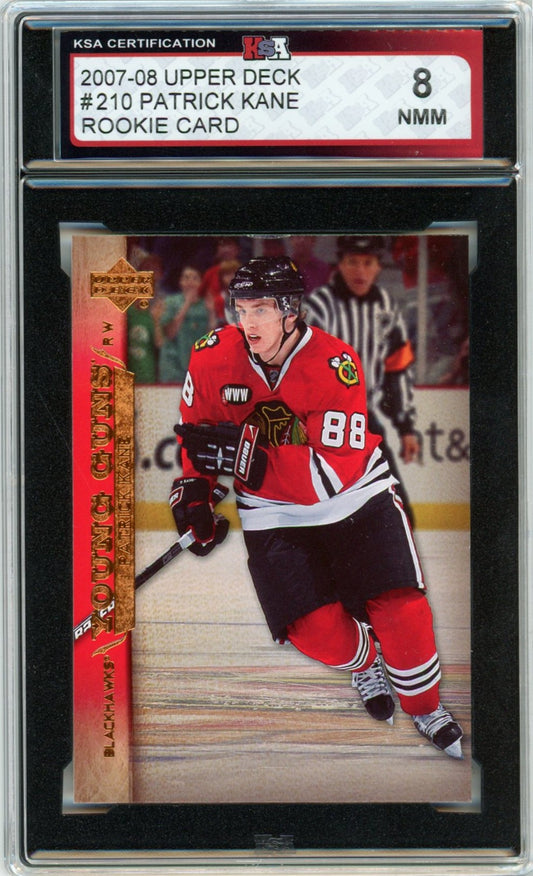 2007/08 Upper Deck Patrick Kane Graded Rookie Card #210 KSA 8