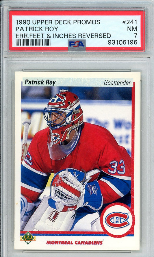 1990 Upper Deck Promos Patrick Roy Graded Card #241 PSA 7