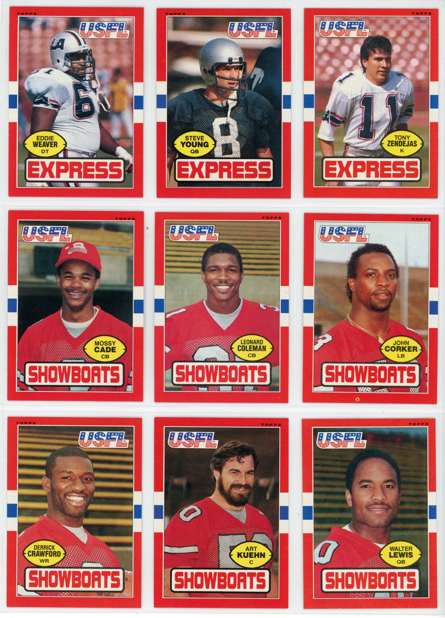 1985 Topps USFL Football Complete Set (132 Cards) Jim Kelly, Reggie White, Herschel Walker Rookie Near Mint
