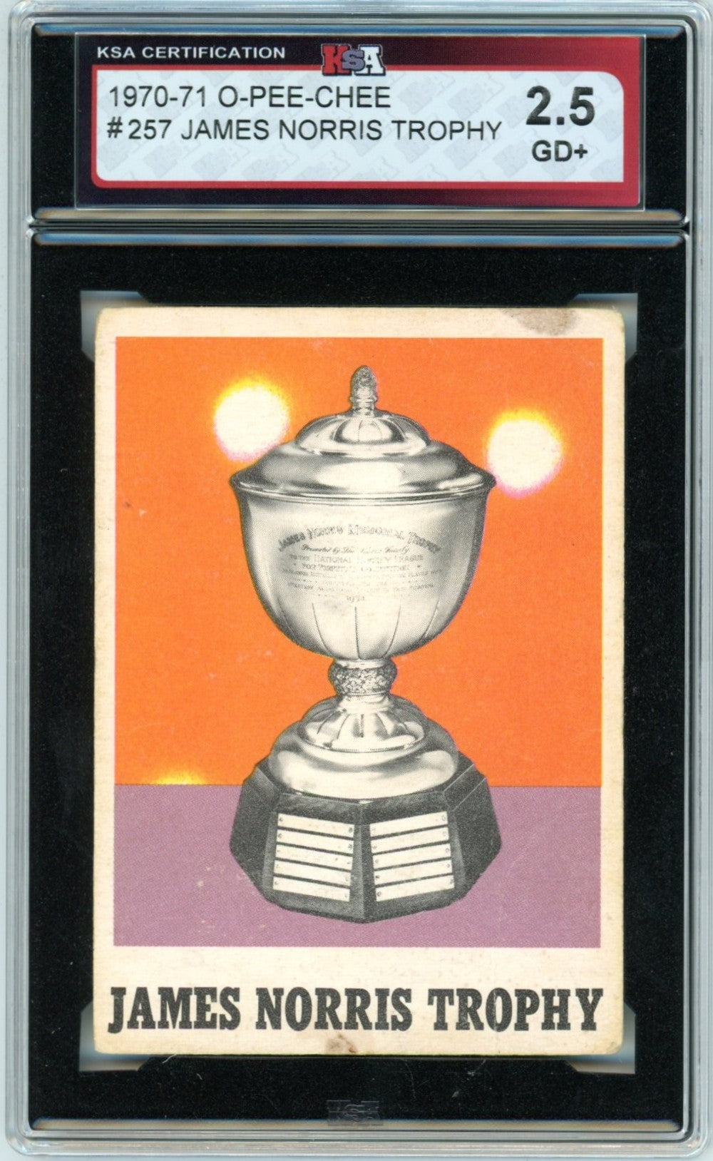 1970/71 OPC O-Pee-Chee James Norris Trophy Graded Hockey Card #257 KSA 2.5