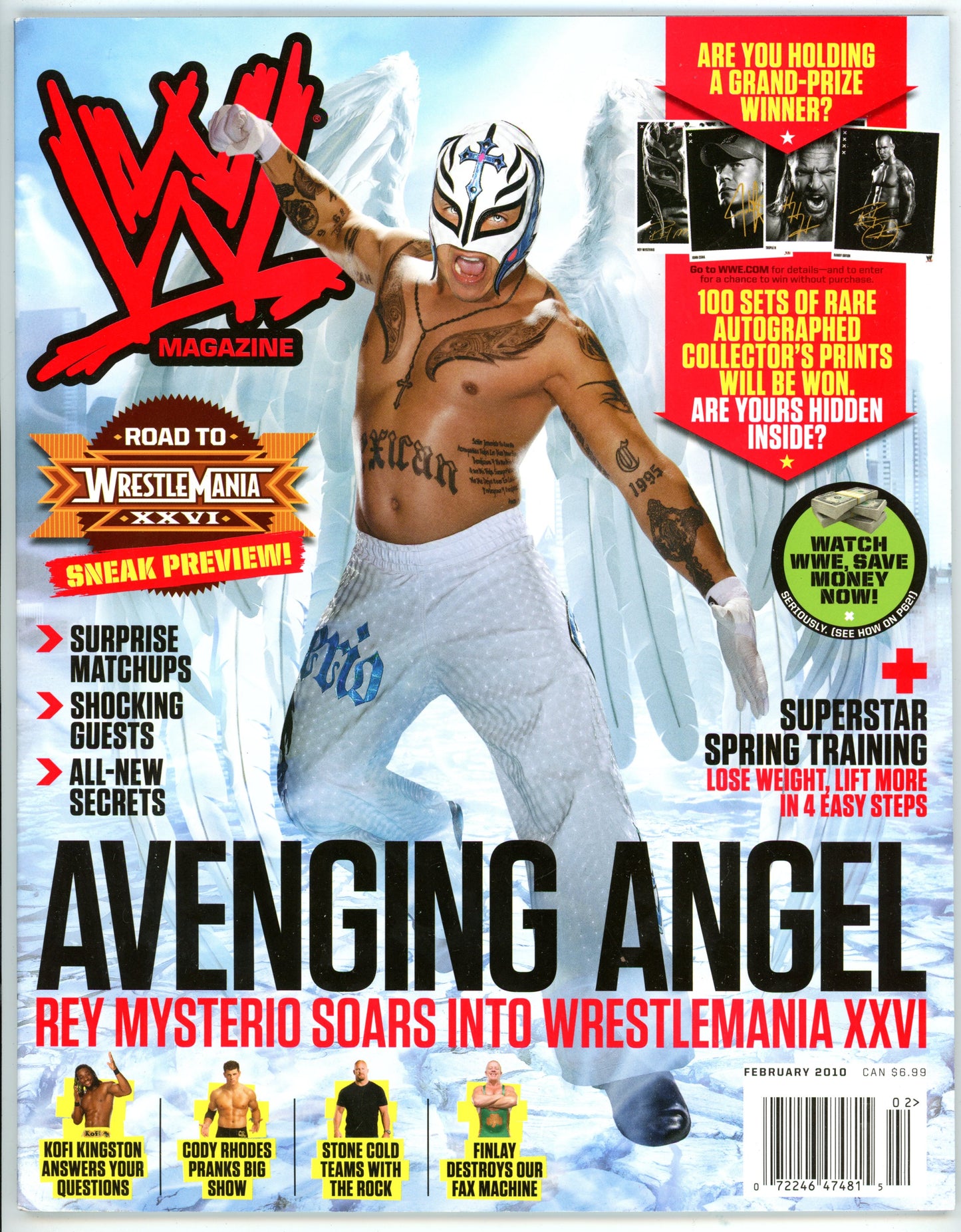 WWE Vintage Wrestling Magazine (February 2010) Rey Mysterio WrestleMania XXVI Cover