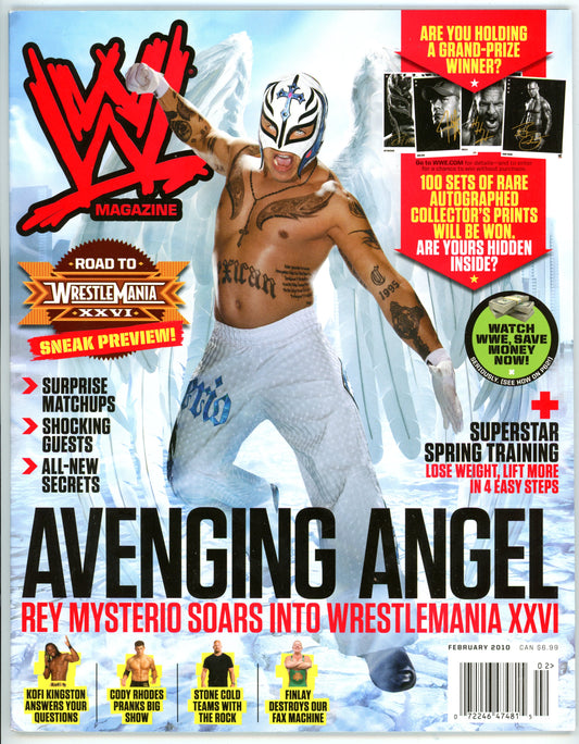 WWE Vintage Wrestling Magazine (February 2010) Rey Mysterio WrestleMania XXVI Cover