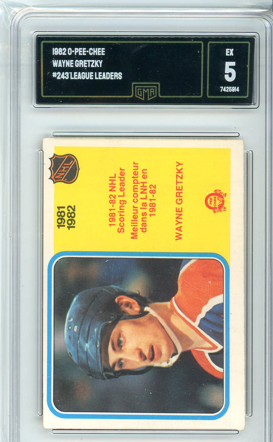 1982 OPC Wayne Gretzky #243 Graded Hockey Card GMA 5