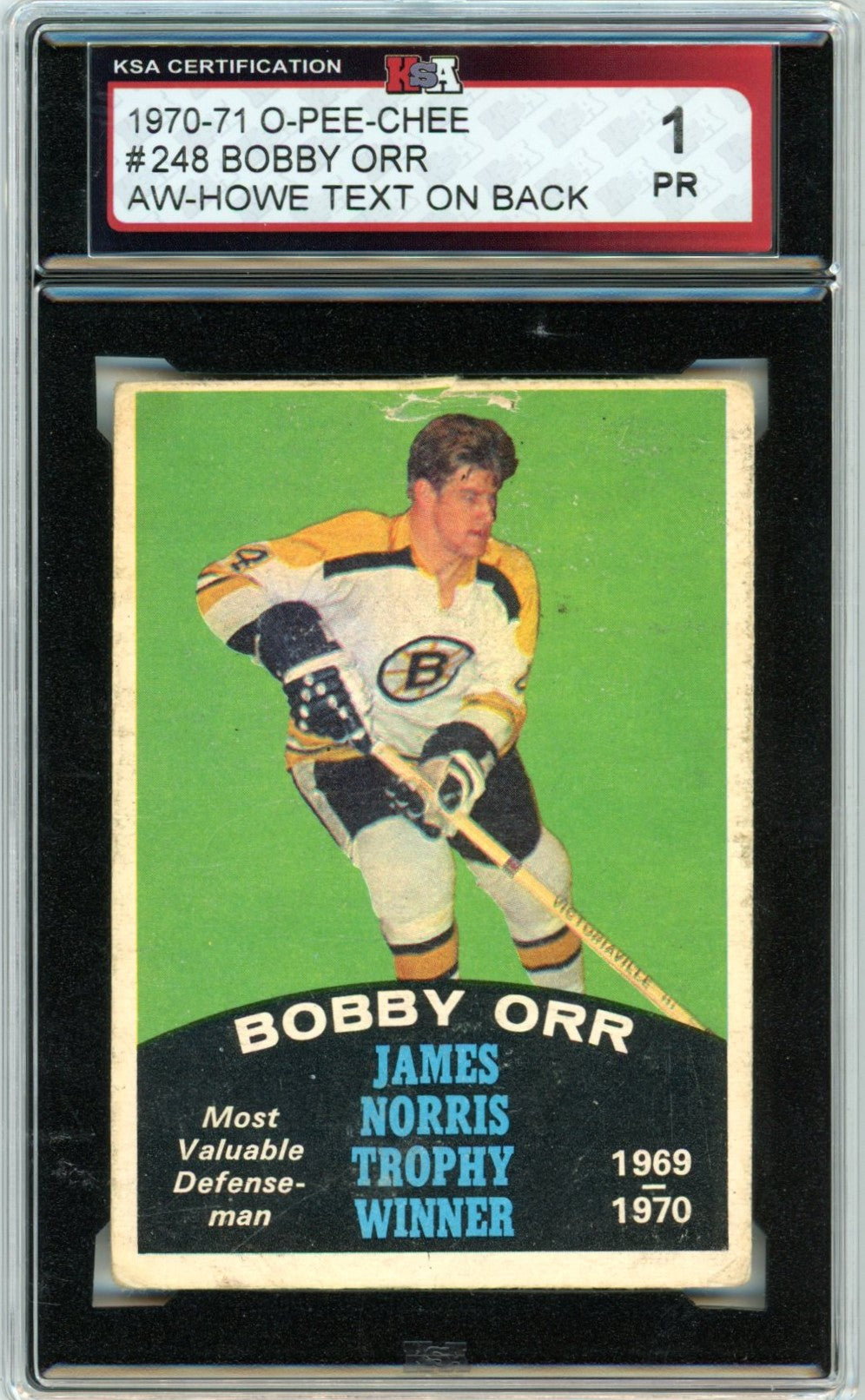 1970/71 OPC O-Pee-Chee Bobby Orr Graded Hockey Card #248 KSA 1