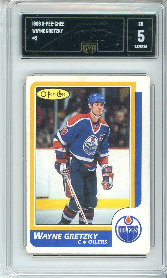 1986 OPC Wayne Gretzky #3 Graded Hockey Card GMA 5