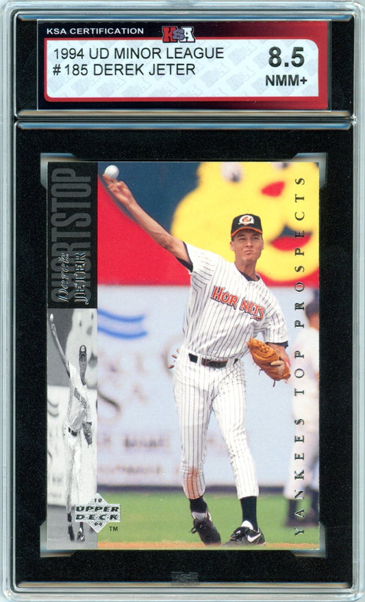 1994 Upper Deck Minor League Derek Jeter #185 Graded Rookie Card KSA 8.5
