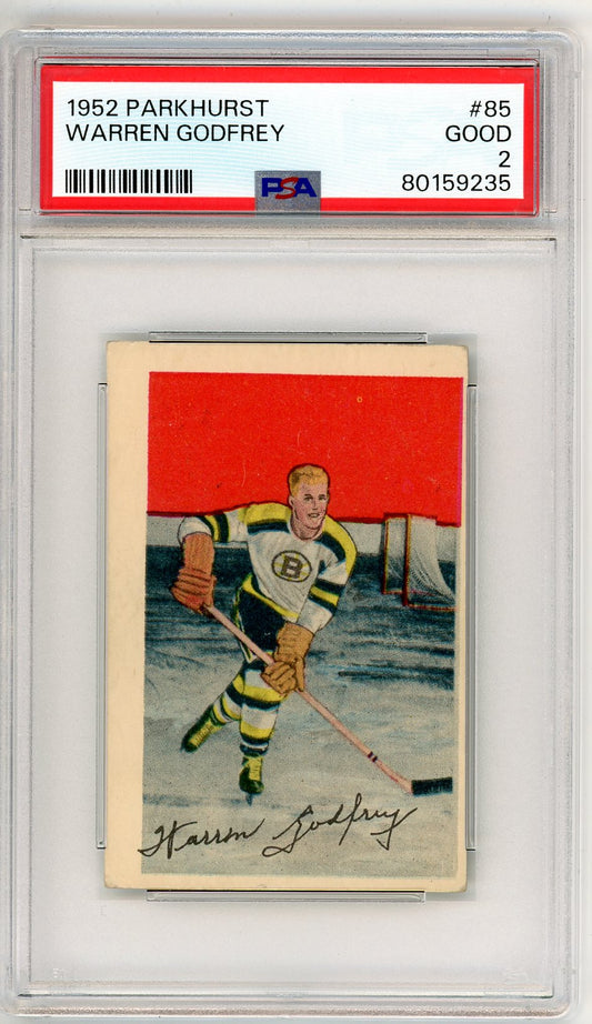 1952 Parkhurst Warren Godfrey Graded Card #85 PSA 2