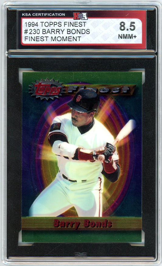 1994 Topps Finest Barry Bonds Finest Moment #230 Graded Baseball Card KSA 8.5