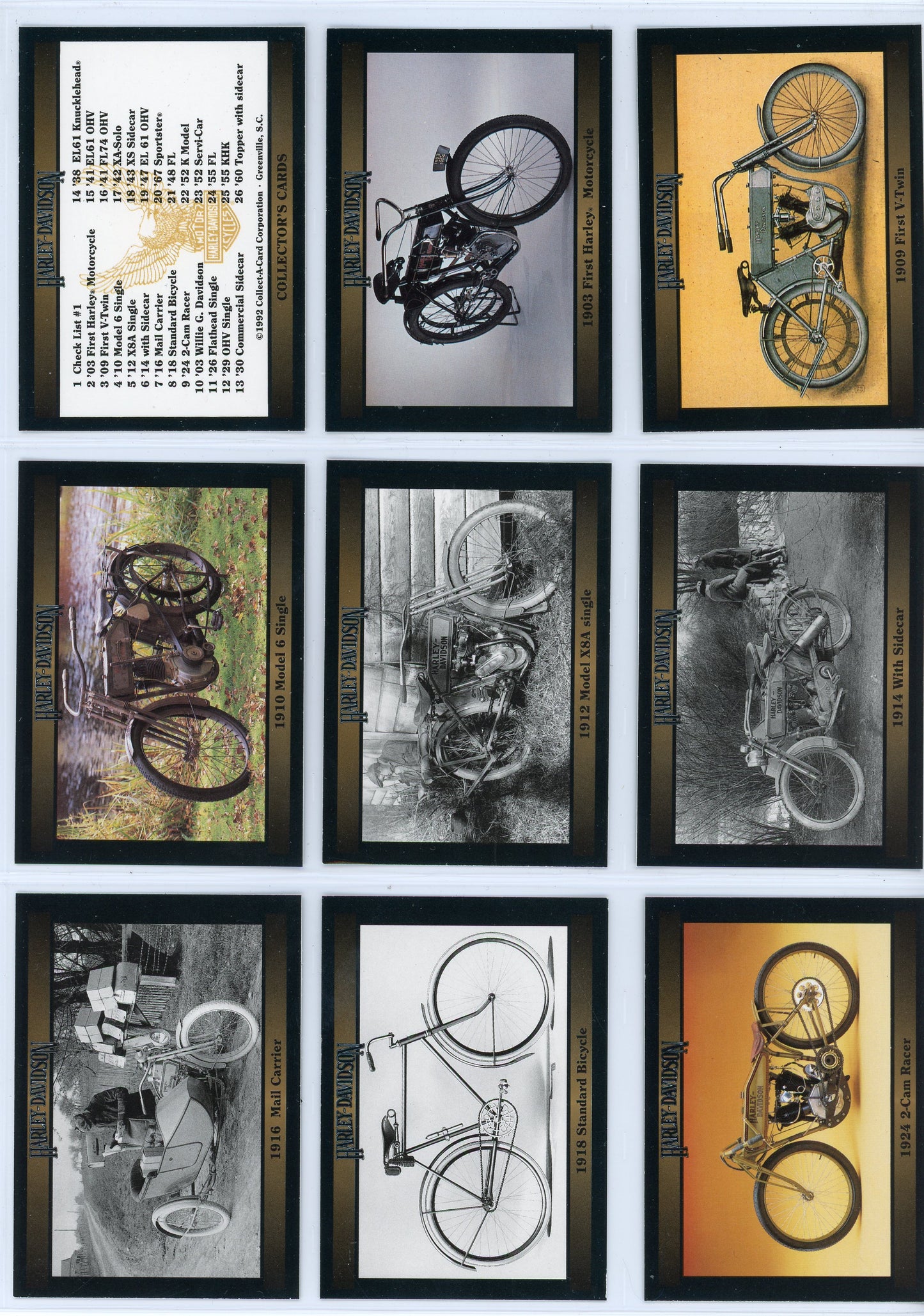 1992/93 Collect-A-Card Harley Davidson Motorcycle Complete Set (300 Cards)