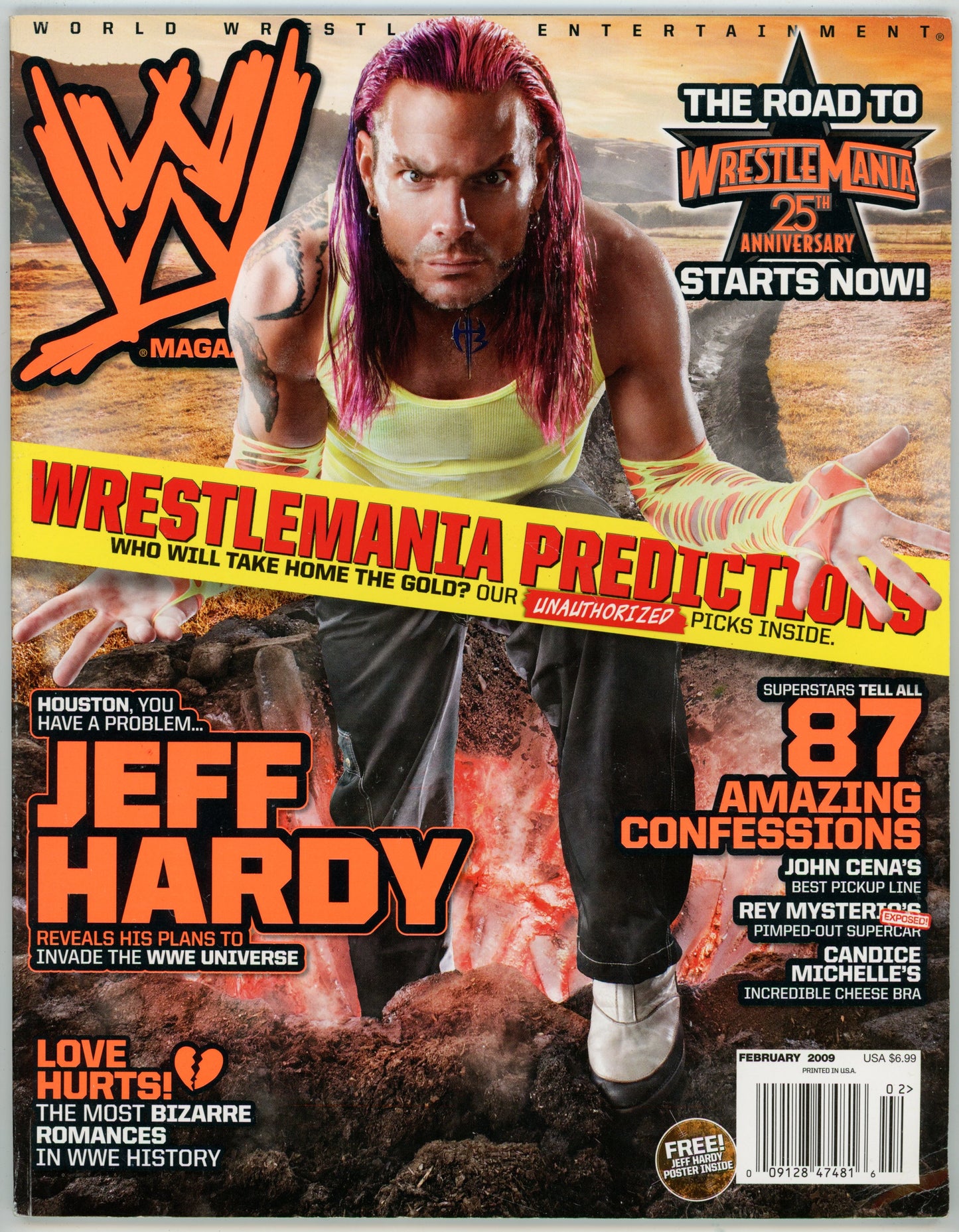 WWE Vintage Wrestling Magazine (February 2009) Jeff Hardy Cover