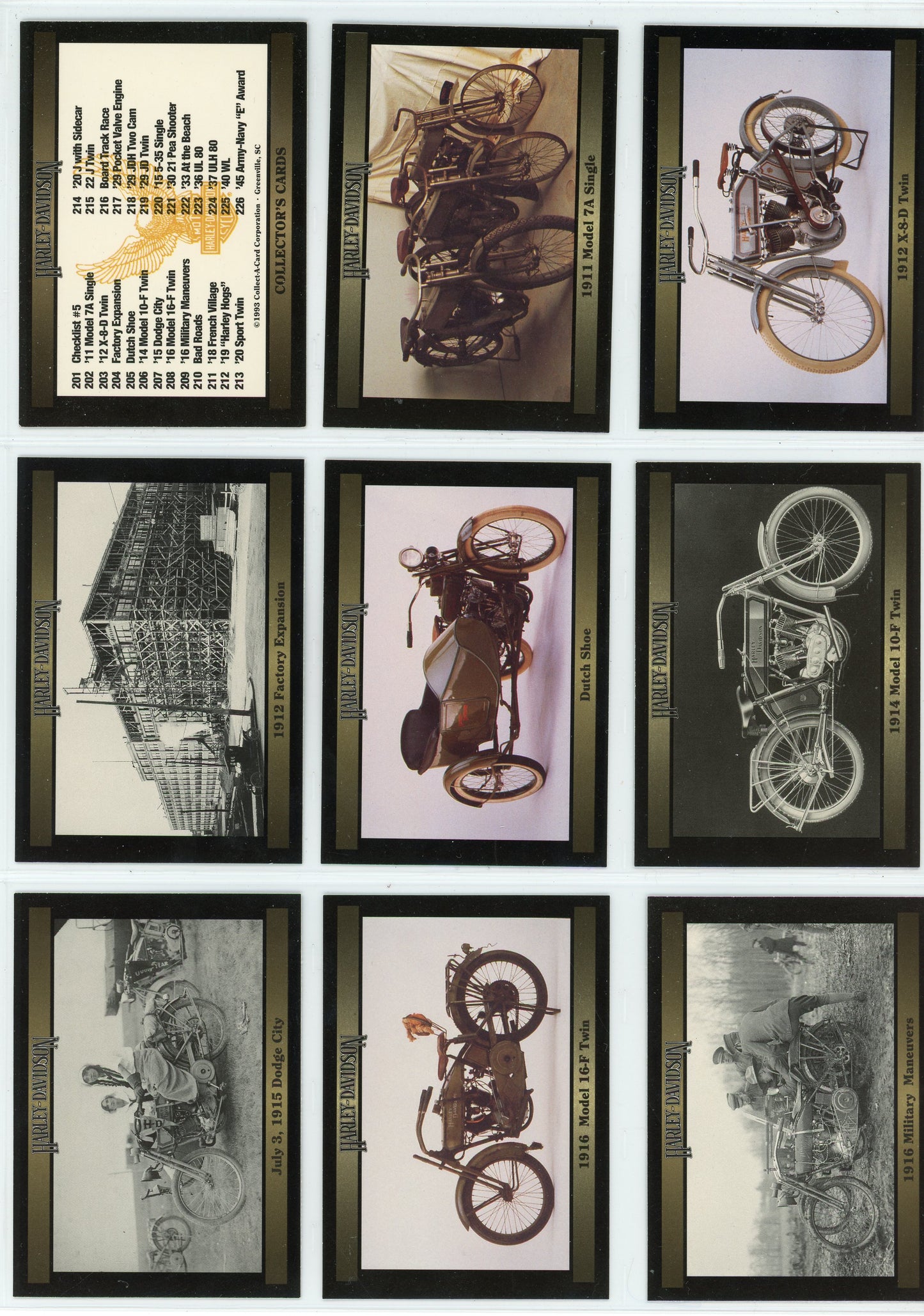 1992/93 Collect-A-Card Harley Davidson Series 3 Set (100 Cards)