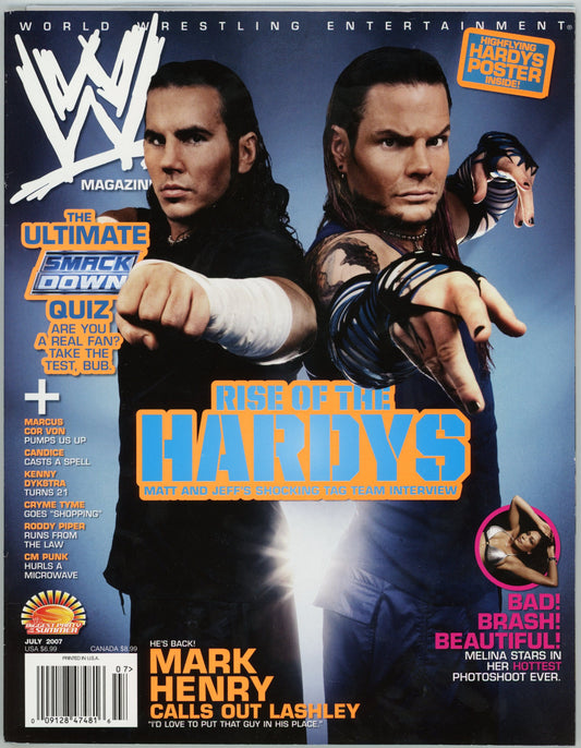 WWE Wrestling Magazine (July 2007) Matt & Jeff Hardy + Poster