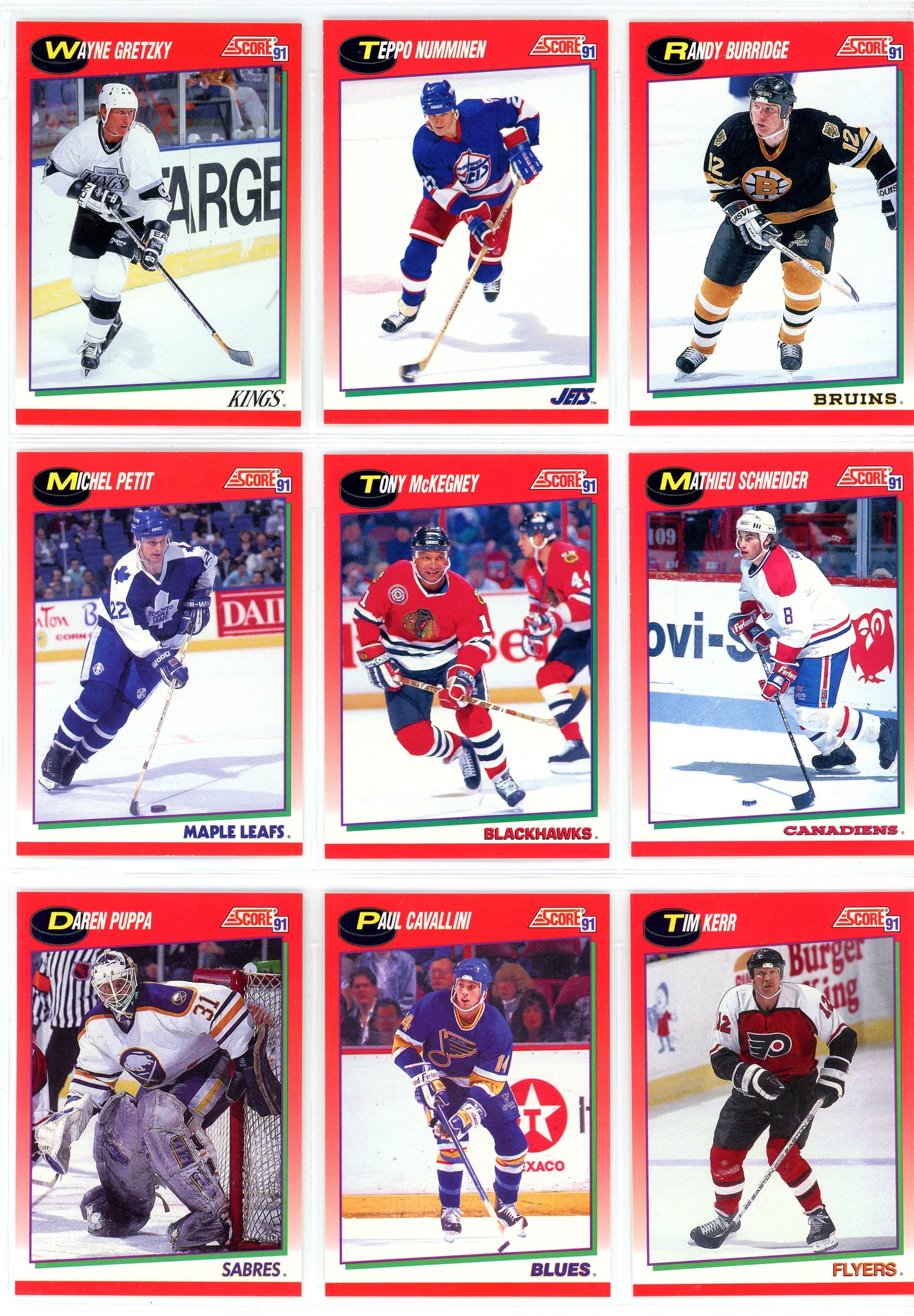 1991/92 Score Canadian Hockey Card Master Set (734 Cards) English Edition