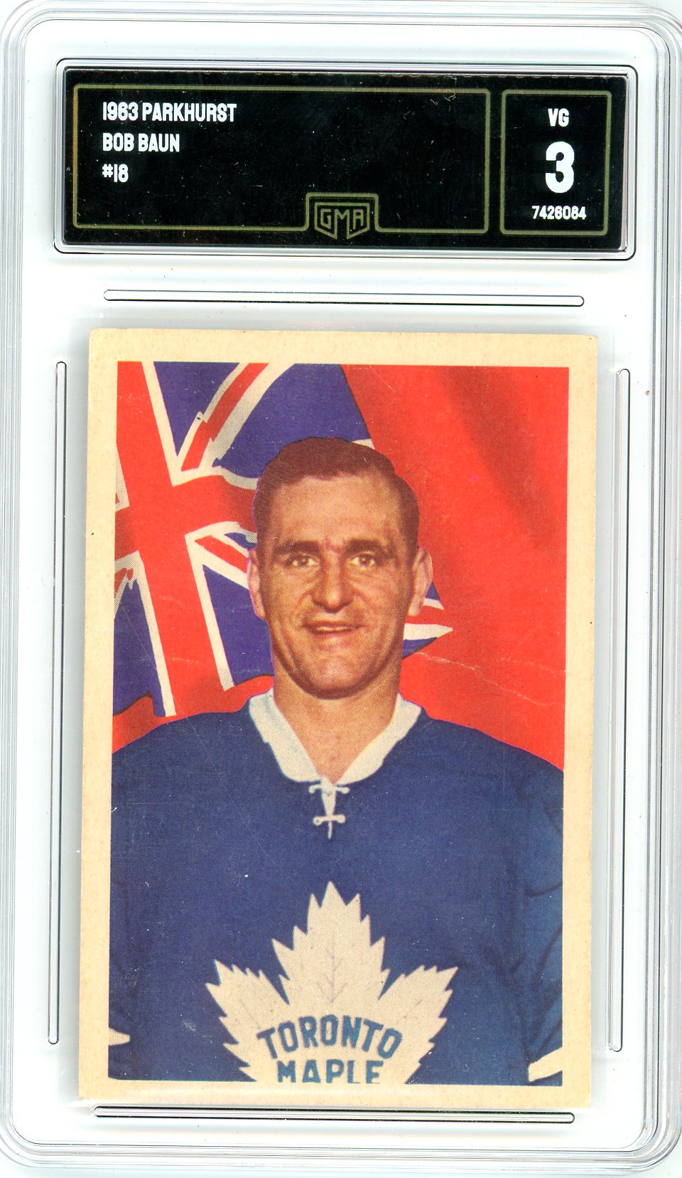 1963 Parkhurst Bob Baun Graded Card #13 GMA 3