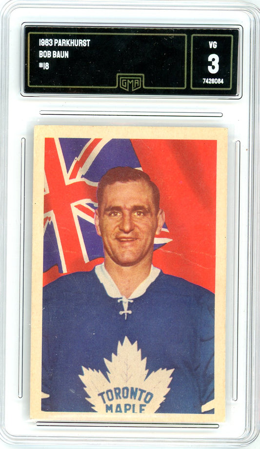 1963 Parkhurst Bob Baun Graded Card #13 GMA 3