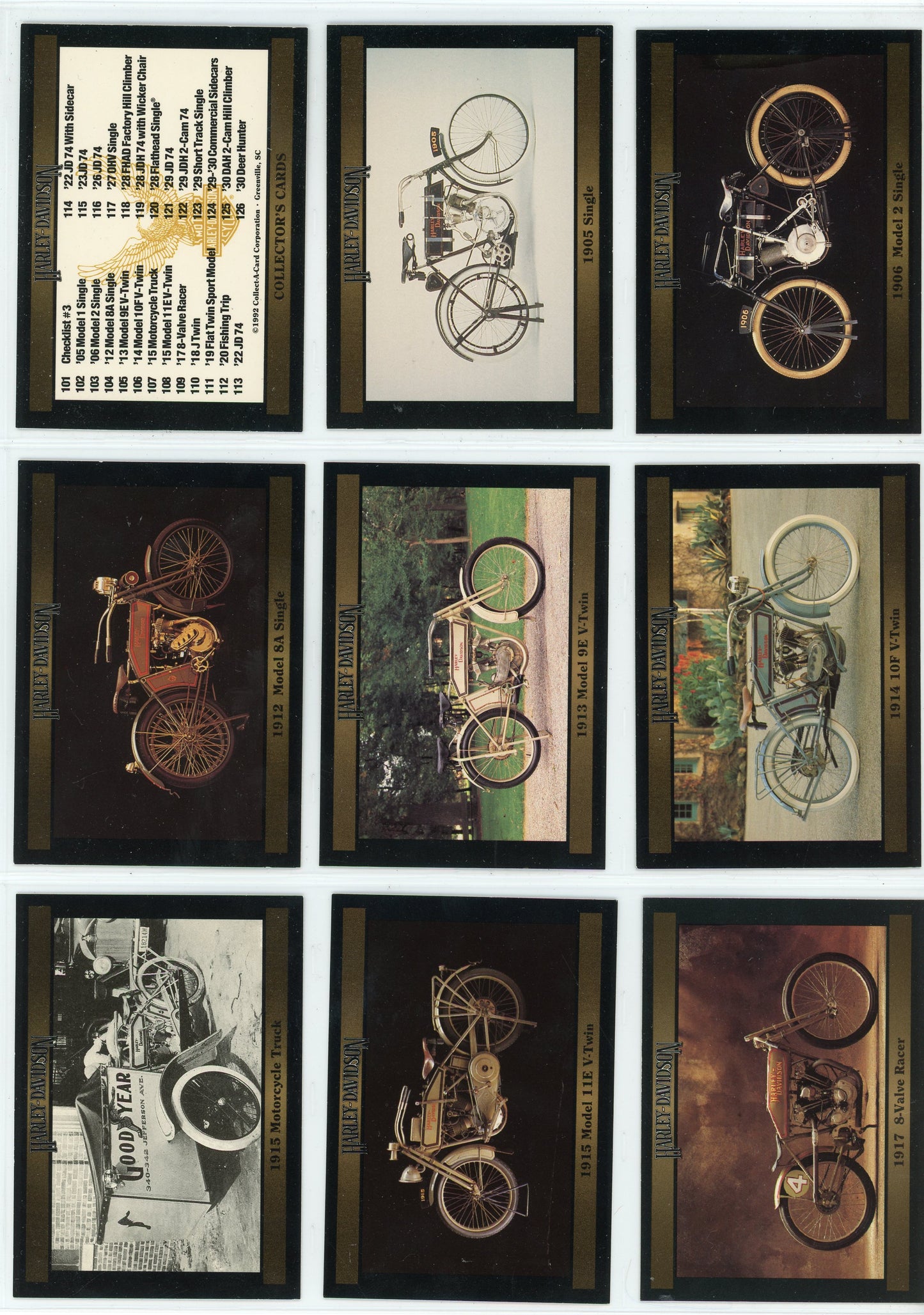 1992/93 Collect-A-Card Harley Davidson Motorcycle Complete Set (300 Cards)