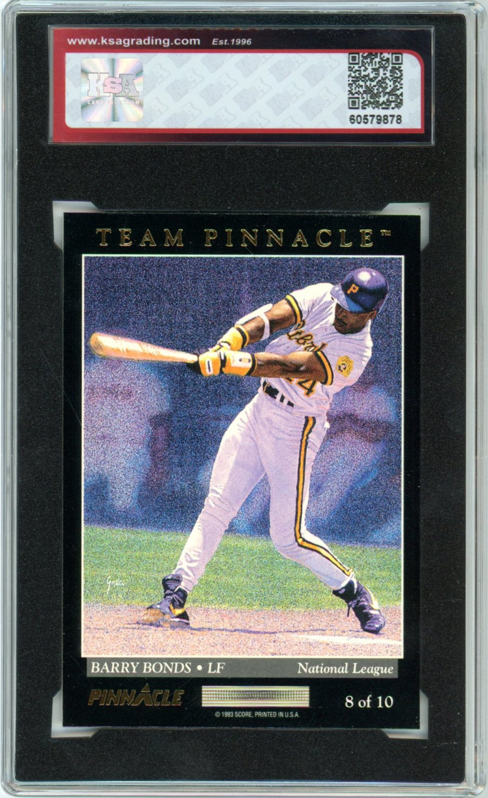 1993 Pinnacle Juan Gonzalez / Barry Bonds Team Pinnacle #8 Graded Baseball Card KSA 8.5