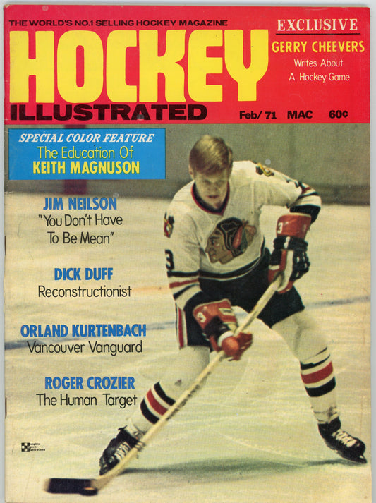 Vintage Hockey Illustrated Magazine Special Color Feature Keith Magnuson (February, 1971)