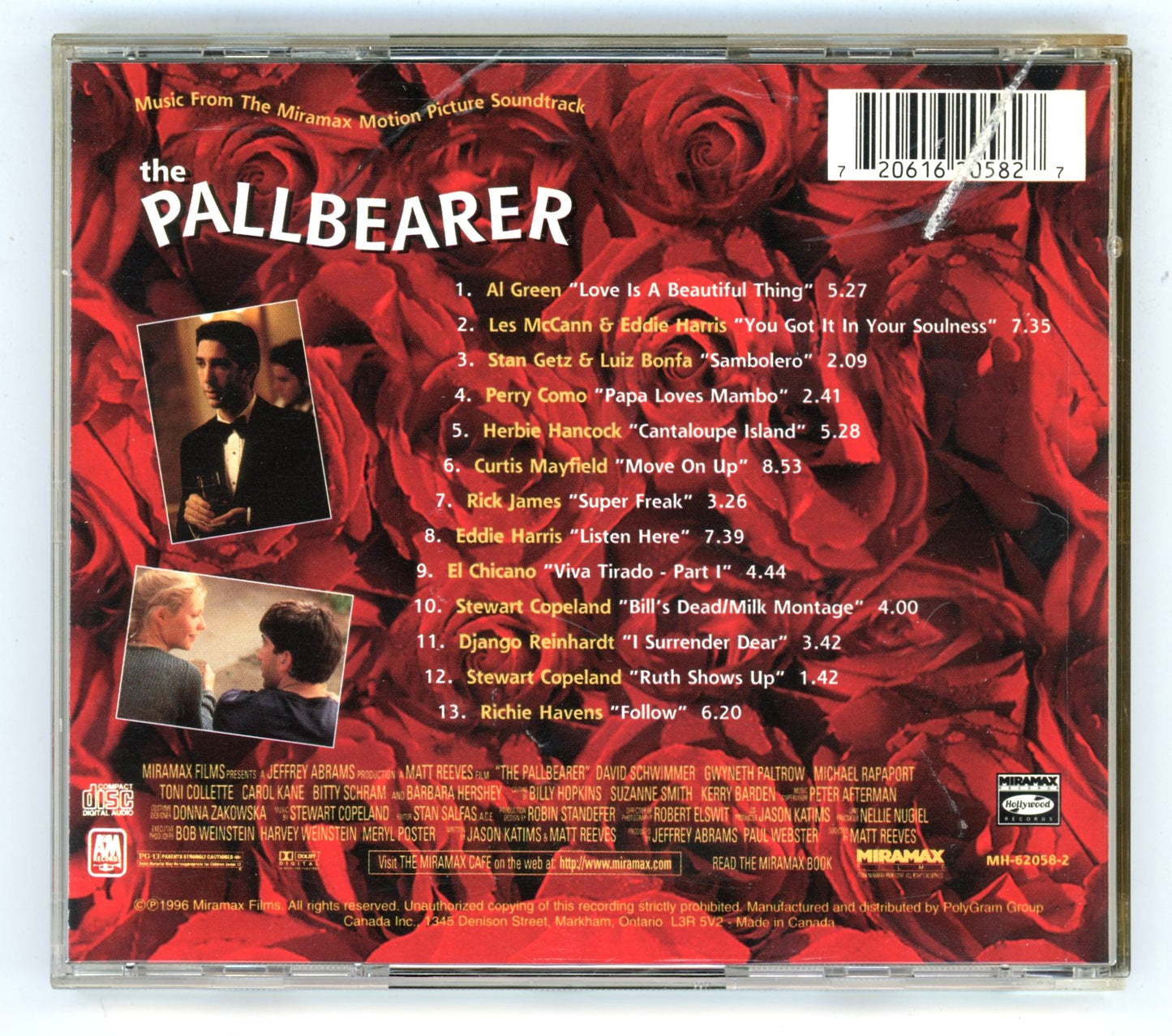 Pallbearer (1996) Motion Picture Soundtrack Vintage CD