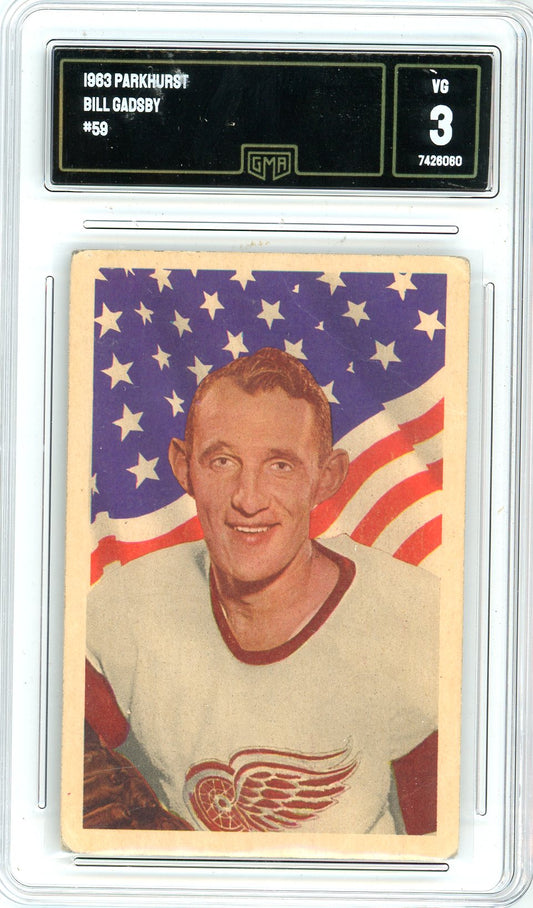 1963 Parkhurst Bill Gadsby Graded Card #59 GMA 3