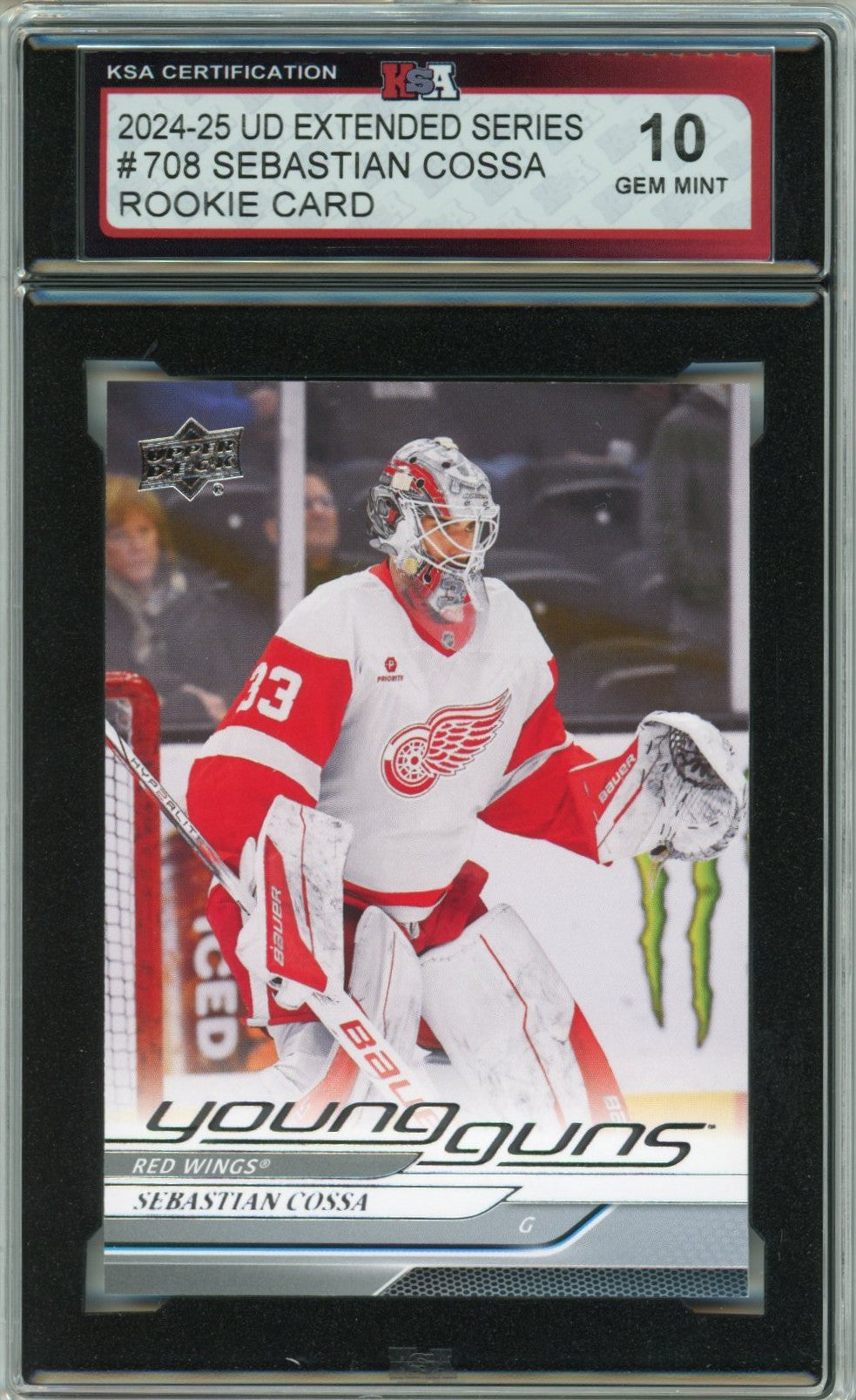 2024/25 UD Extended Sebastian Cossa Graded Young Guns Rookie Card #708 KSA 10 Gem Mint