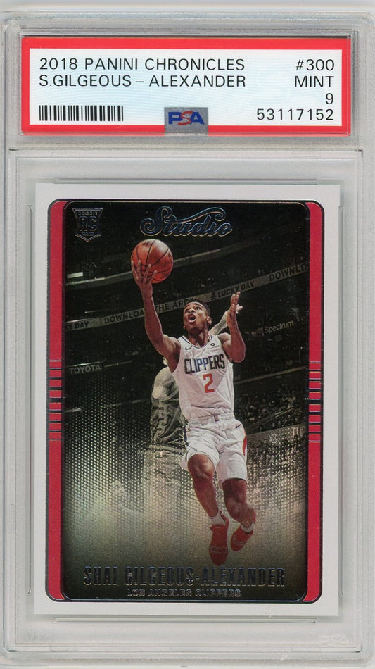 2018 Panini Chronicles Shai Gilgeous-Alexander Graded Rookie Card #300 PSA 9