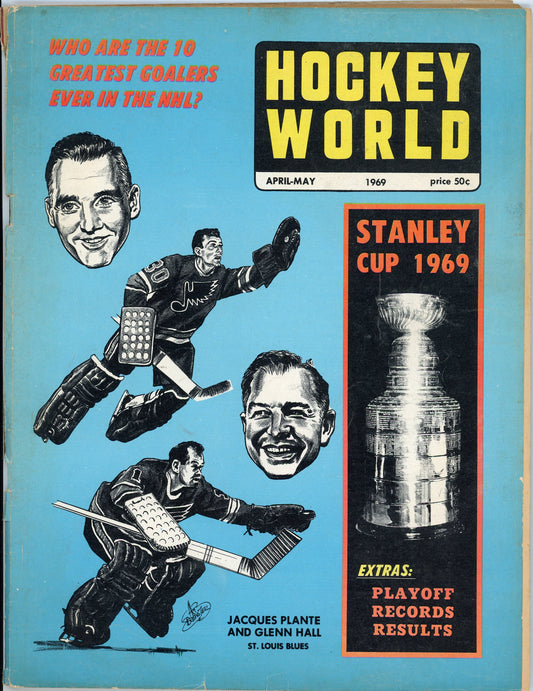 Hockey World Vintage Magazine (April/May, 1969) Jacques Plante, Extremely Rare!