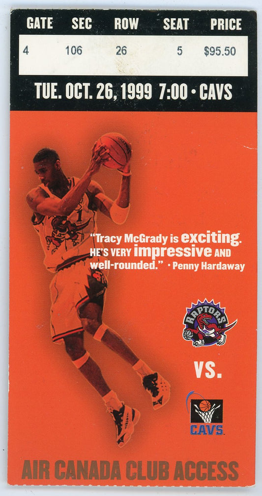 Raptors Vs. Cleveland Cavaliers Vintage Ticket Stub Air Canada Centre (Toronto, 1999)