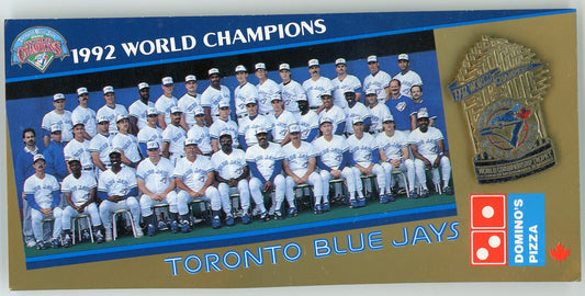 1992 Toronto Blue Jays World Champions Commemorative Pin with Backing Card