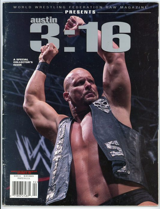 WWF WWE Raw Presents Austin 3:16 Vintage Wrestling Magazine (1999) Special Collector's Issue
