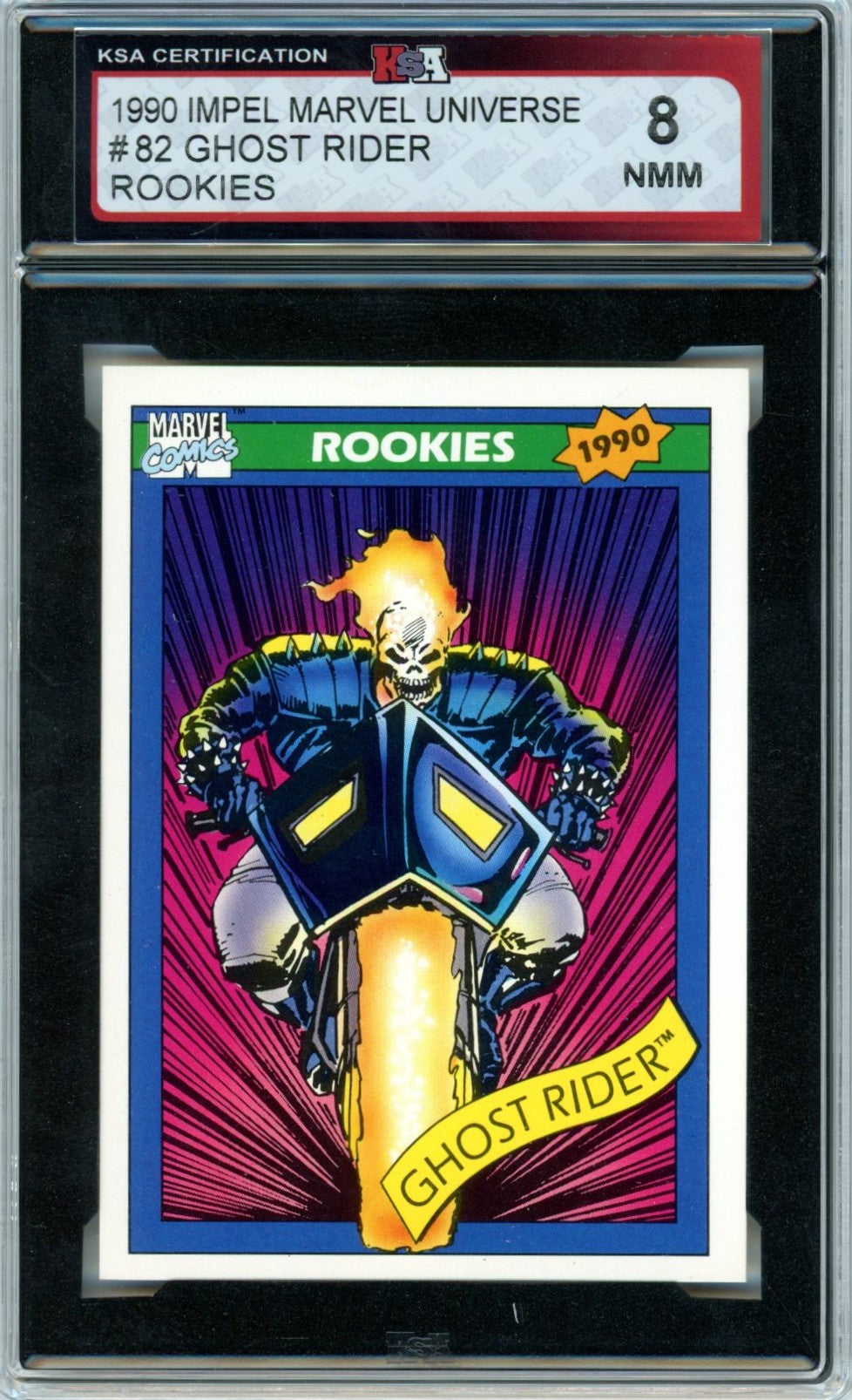1990 Impel Marvel Universe Ghost Rider #82 Rookies Graded Card KSA 8