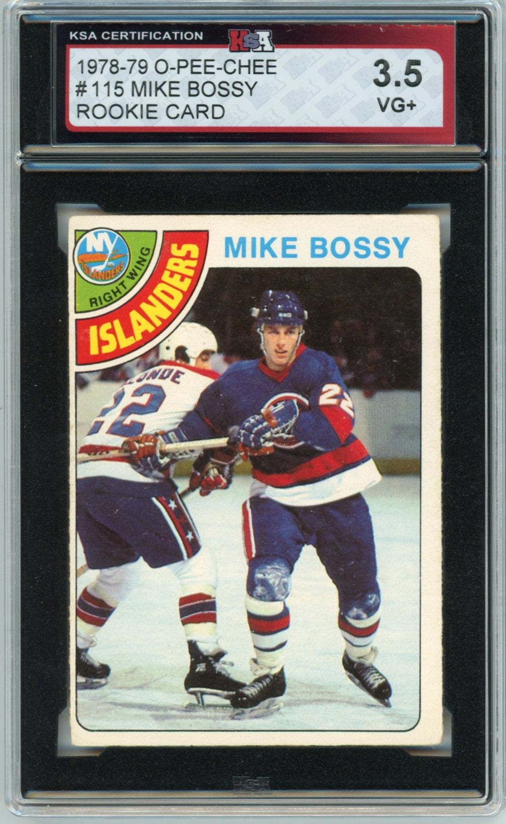 1978/79 OPC O-Pee-Chee Mike Bossy Graded Rookie Card #115 KSA 3.5