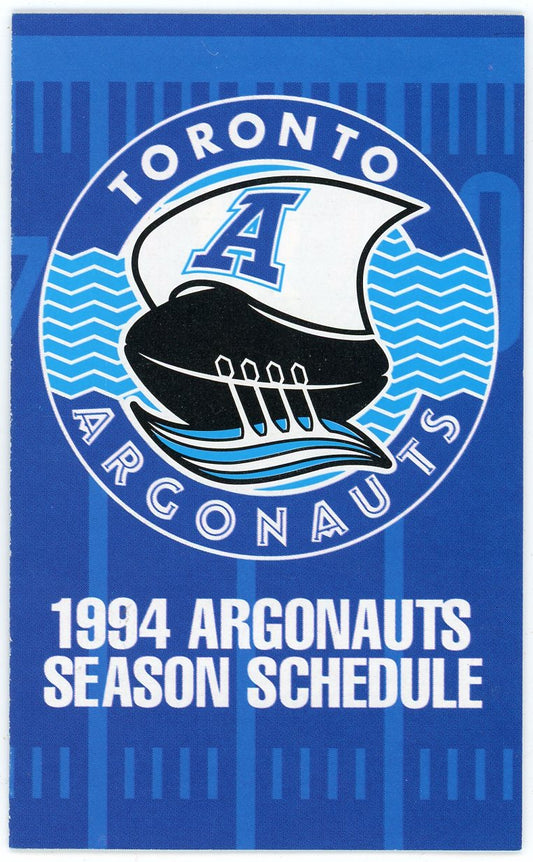 1994 Toronto Argonauts Pocket Schedule CFL Football