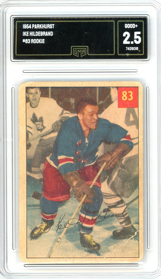 1954 Parkhurst Ike Hildebrand Graded Rookie Card #83 GMA 2.5