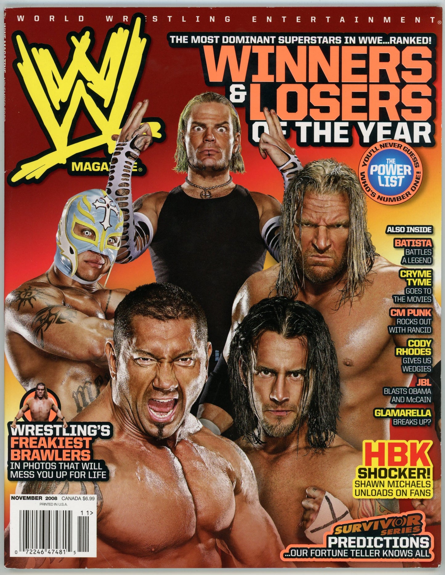 WWE Wrestling Magazine (November 2008) Winners & Losers of the Year