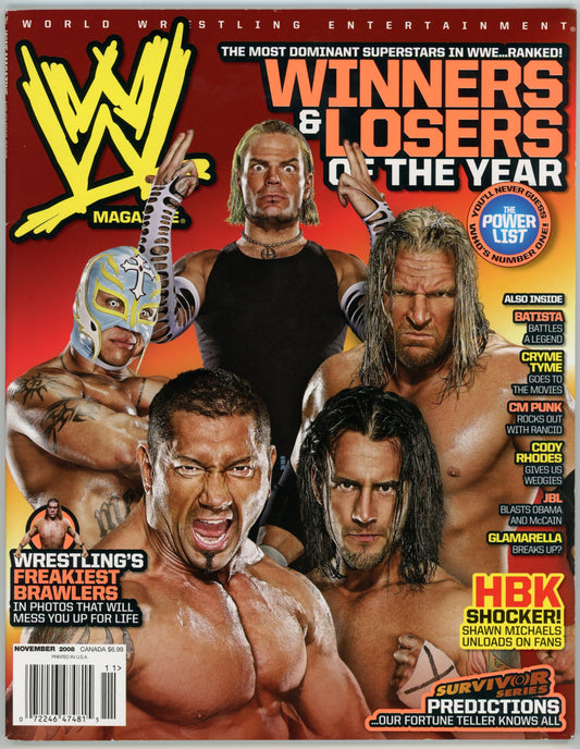 WWE Wrestling Magazine (November 2008) Winners & Losers of the Year