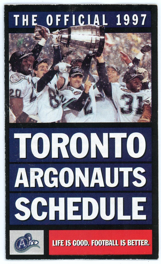 1997 Toronto Argonauts Pocket Schedule CFL Football